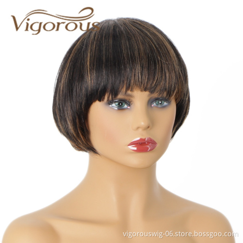 Short Bob Black Mixed Blonde Human Hair Products Buyers Of Usa Straight Expensive 100% Real Brazilian Human Hair Wig